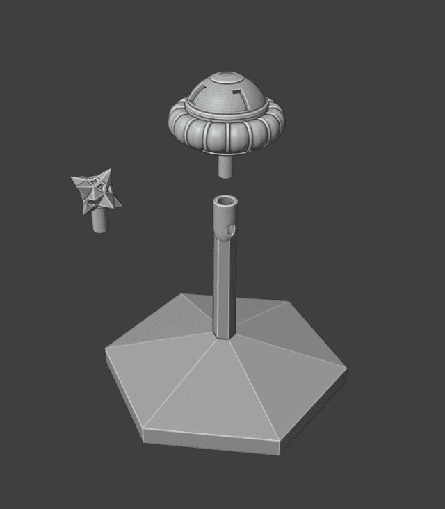 Space Combat Lifeboat and Space Mine with Flight Stand