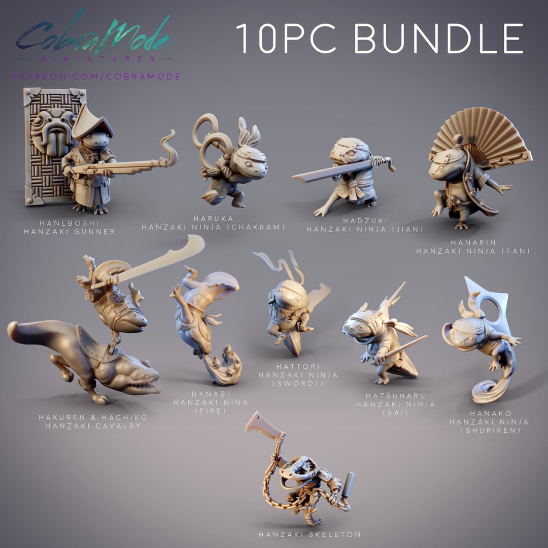 Hanzaki Salamander Ninja Bundle (10pcs) Pre-Supported