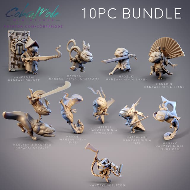 Hanzaki Salamander Ninja Bundle (10pcs) Pre-Supported