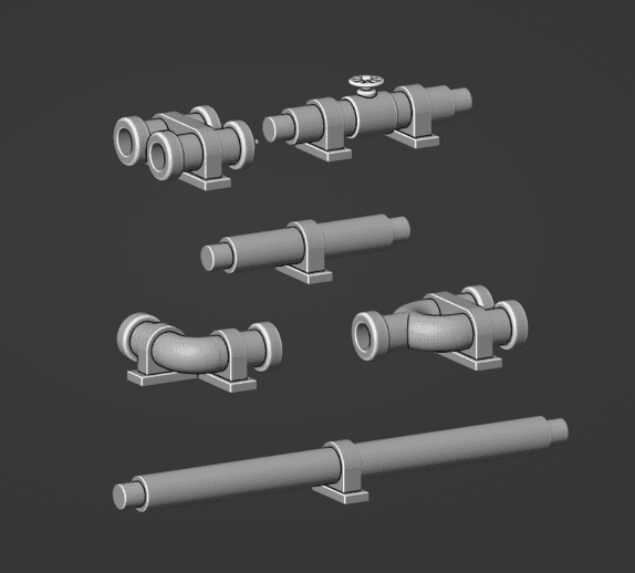 Science Fiction Wall Pipes Two Set