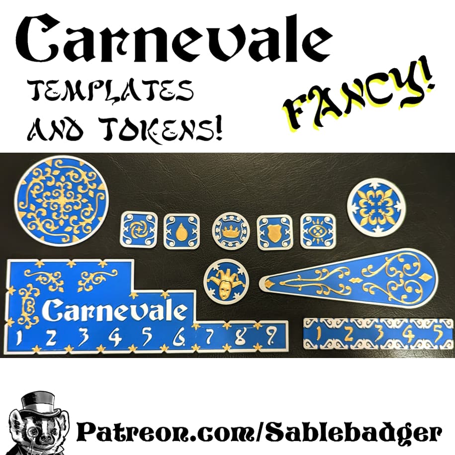 Tokens and Templates - Carnivale Minatures game