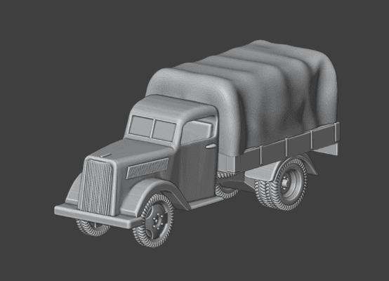 Pulp Era Canvas Back Truck STL | 3D Printable 28mm Scale Vehicle for Tabletop Miniature Gaming