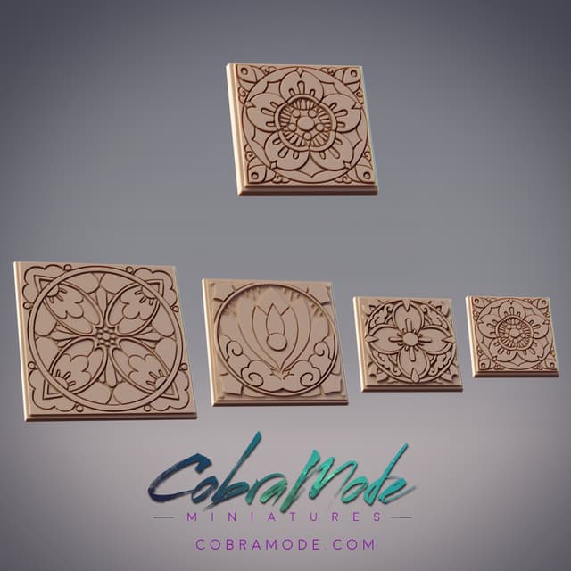 Floral Crest Square Base Pack (4pcs)