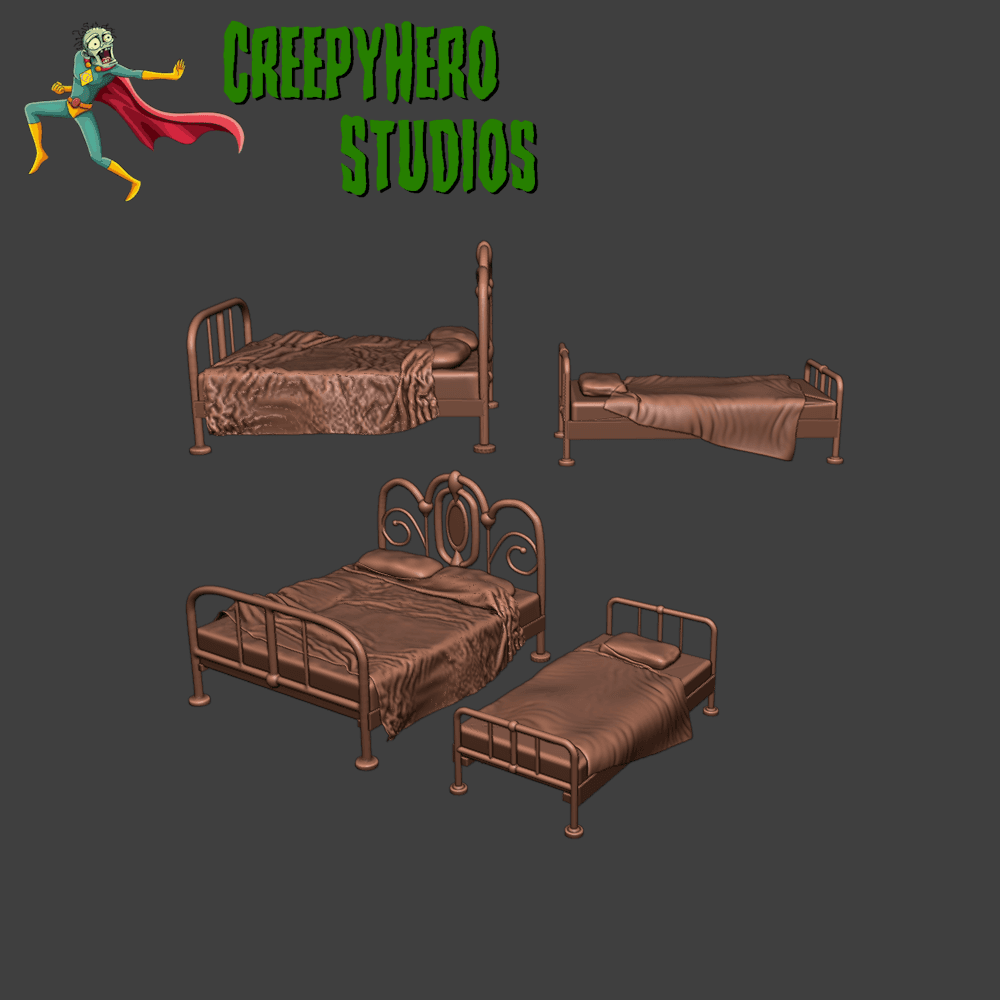 Wild West Fancy Bed Set – 28mm Scale Western Furniture for Miniature Tabletop Gaming