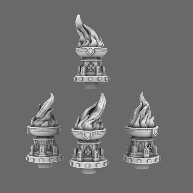 Crusader Knights Back Pack Toppers - Braziers