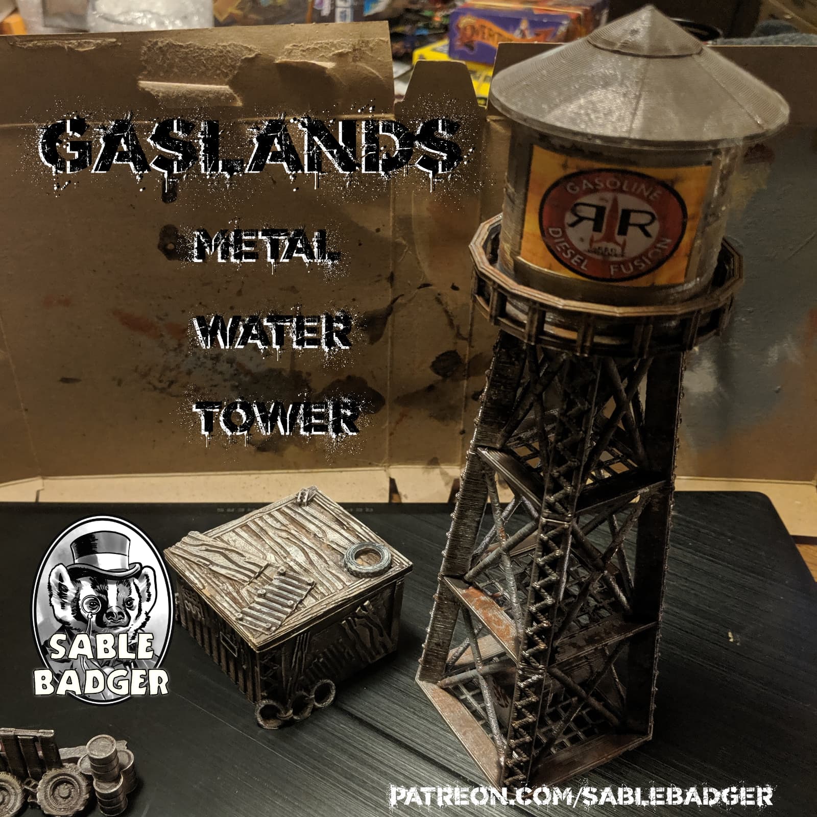 Gaslands Terrain - Tall Metal Water Tower