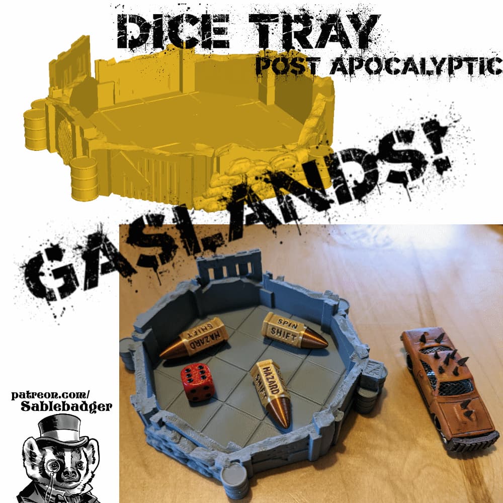 DIce Tray - Post Apocalypse/Gaslands Themed