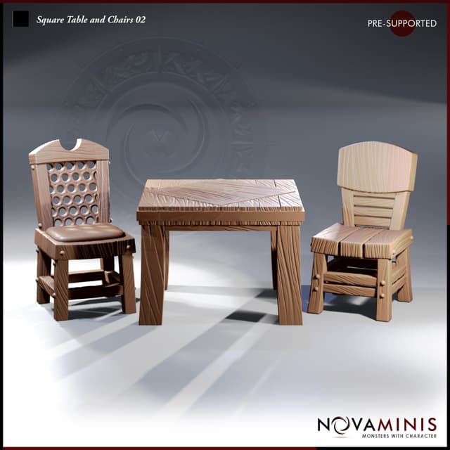 Square Table & Chairs 02