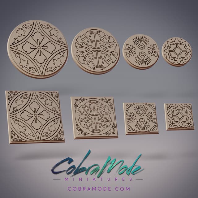 Leafy Azulej Base Pack (8pcs) - Round and Square Versions