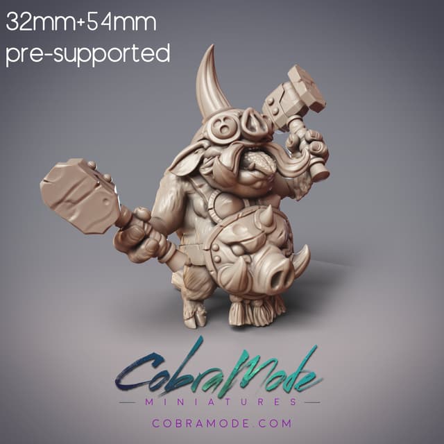 Boar folk Warrior - Ugmak, Goksagu Smith Apprentice (Pre-Supported)
