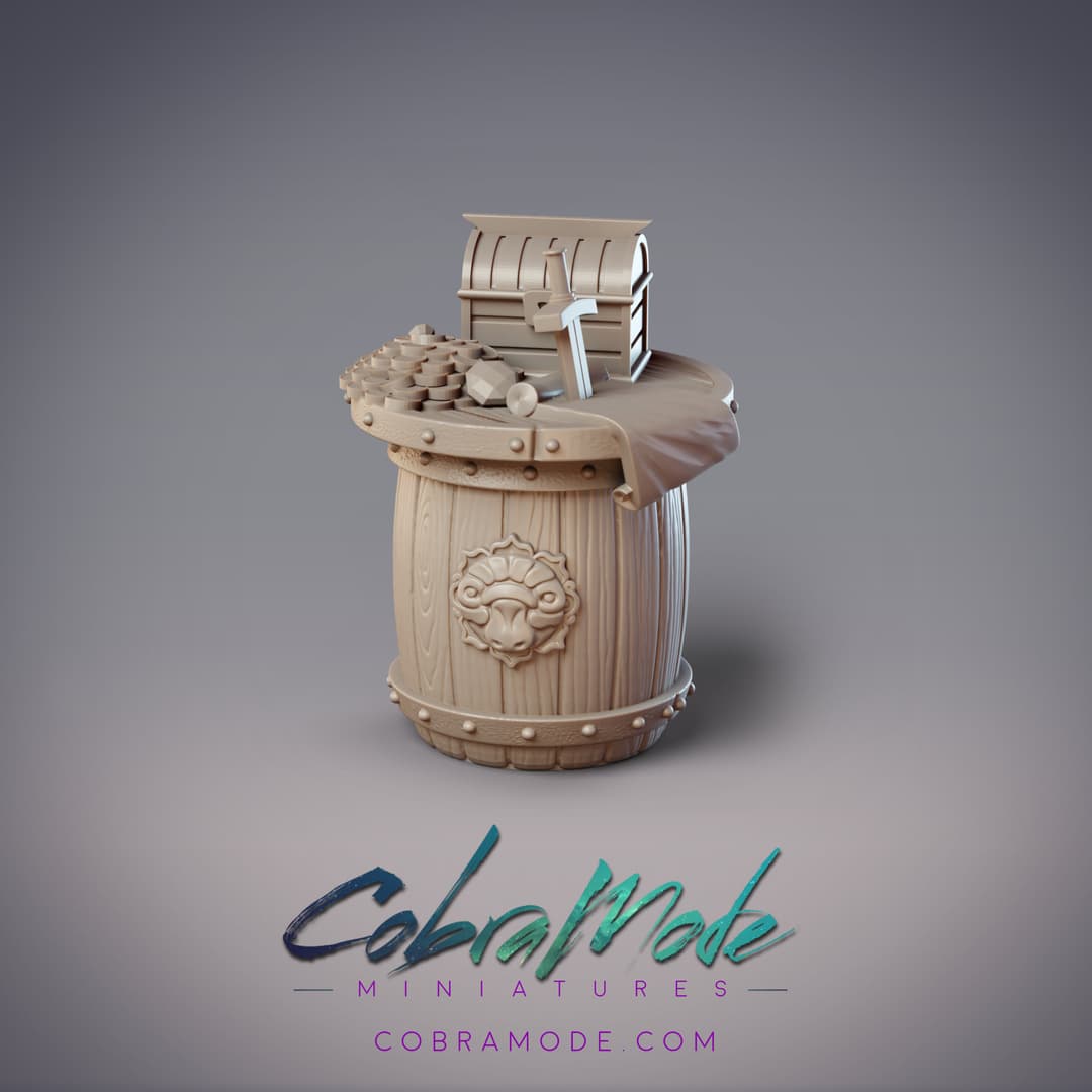 Barrel Scatter Terrain Piece (Pre-Supported)