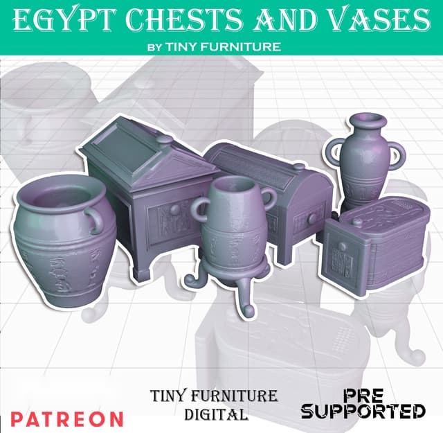 Egypt chests and vases