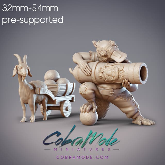 Gesi, Boondaburra Platypus Pirate Artillery with Goat Cart (Pre-Supported)