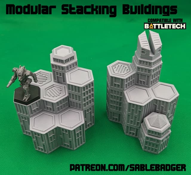 Battletech Stacking Hex Building Terrain