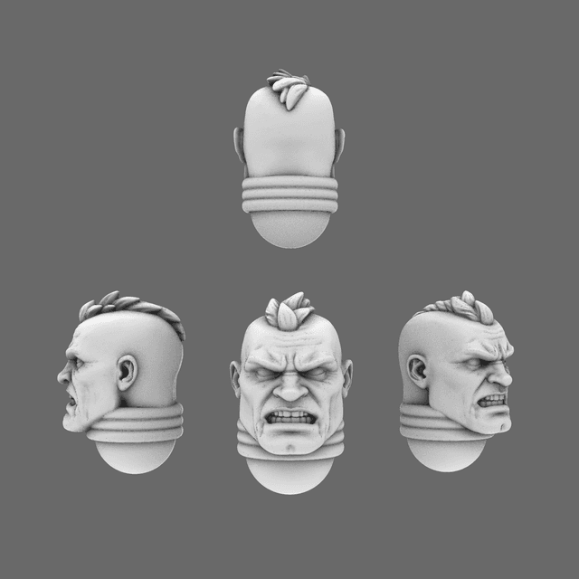 Space Knights Exposed Mohawk Heads