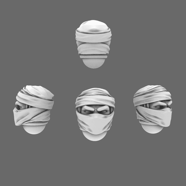 Cyber Samurai Ninja Heads Type B