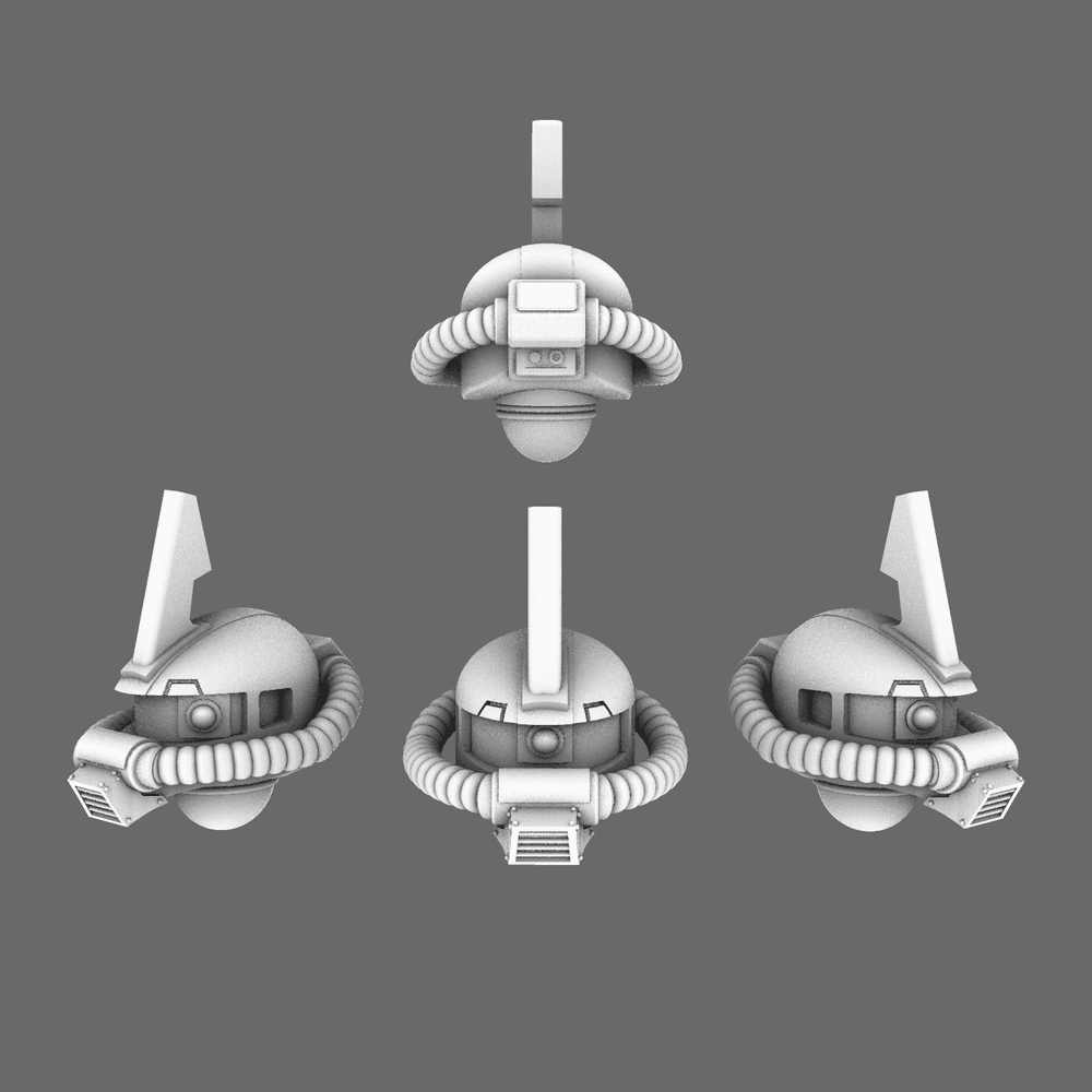 Clan Gunpla V10 Zaku Char Helmets