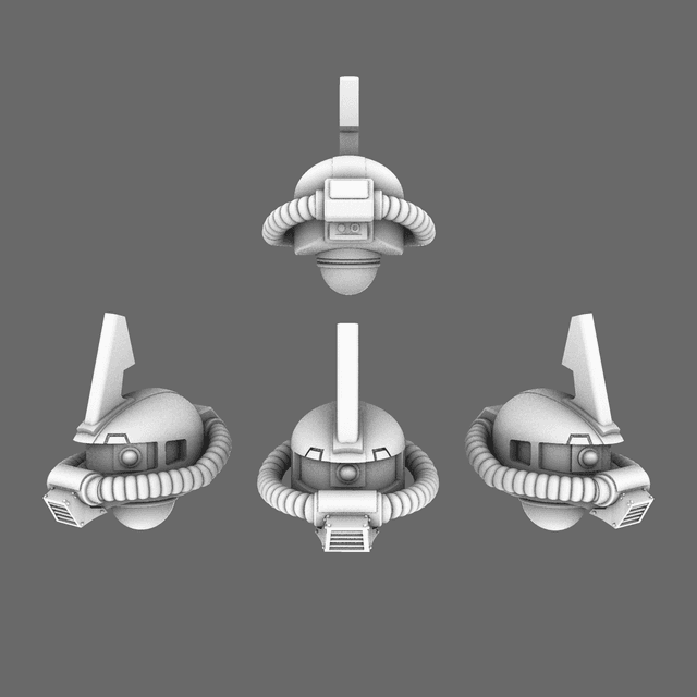 Clan Gunpla V10 Zaku Char Helmets