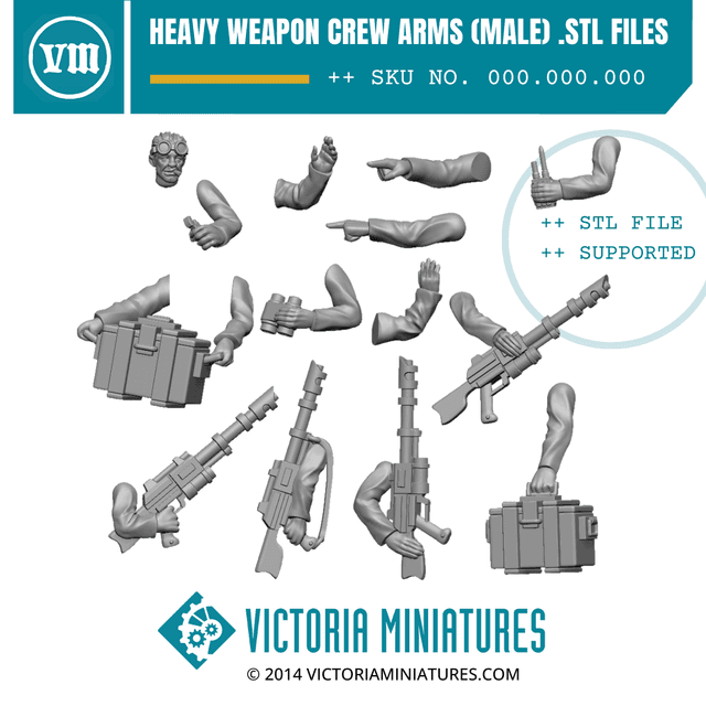 Heavy Weapon Crew Arms (male) .STL Download