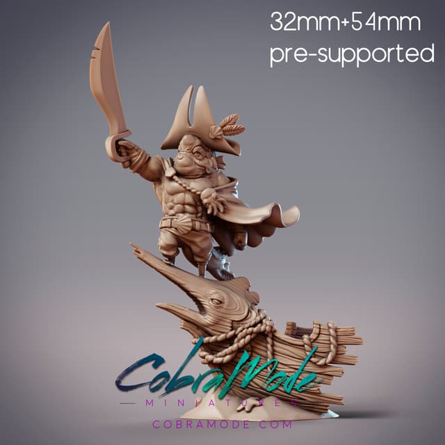 Fishfolk Swashbuckler - Captain Dagon, Sommos Jow Pirate (Pre-supported)