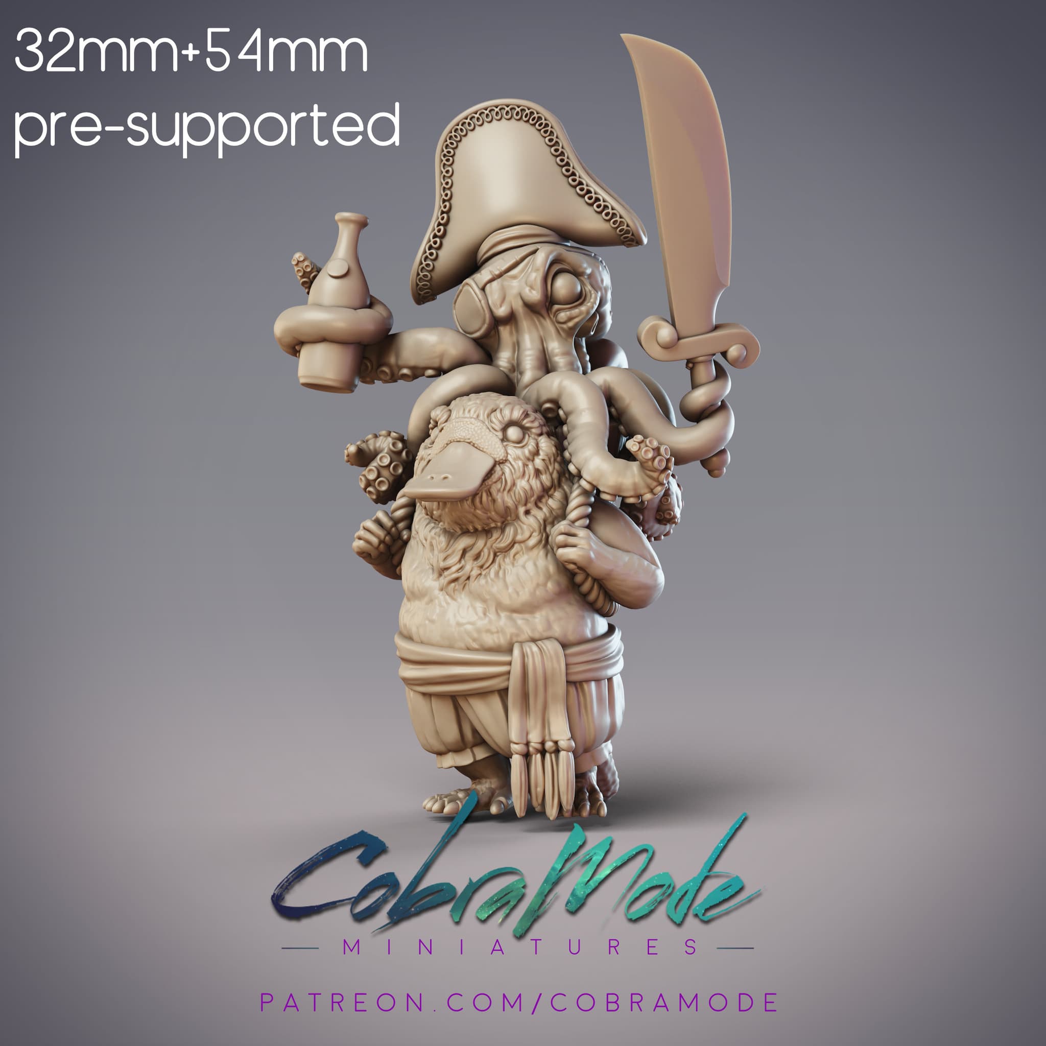 Ushar, Boondaburra Platypus Pirate with Octopus (Pre-Supported)