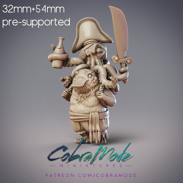 Ushar, Boondaburra Platypus Pirate with Octopus (Pre-Supported)