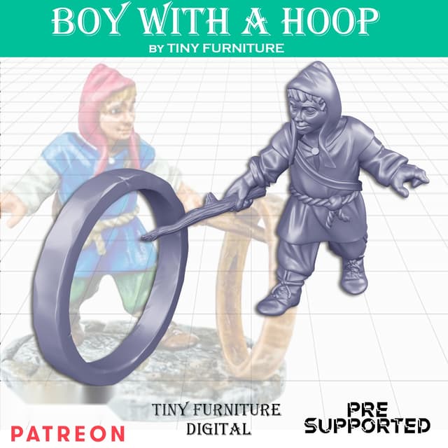 Boy with hoop and stick