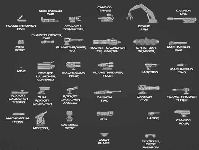 Post Apocalyptic Vehicular Combat Bits Kickstarter Weapons