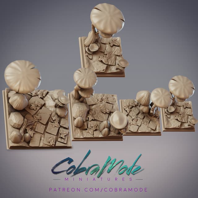 Fairy Path Mushroom Square Base Pack (4pcs)