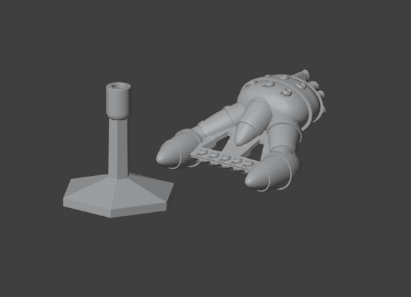 Space Combat Destroyer Class Trillian Spaceship and Flight Stand STL Files – 3D Printable Starship for Sci-Fi Miniature Wargaming