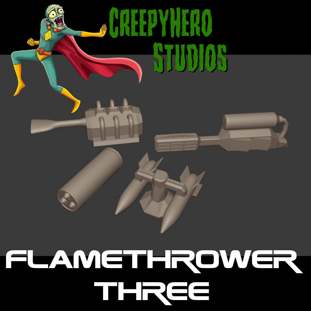 Gaslands Flamethrower Three Set