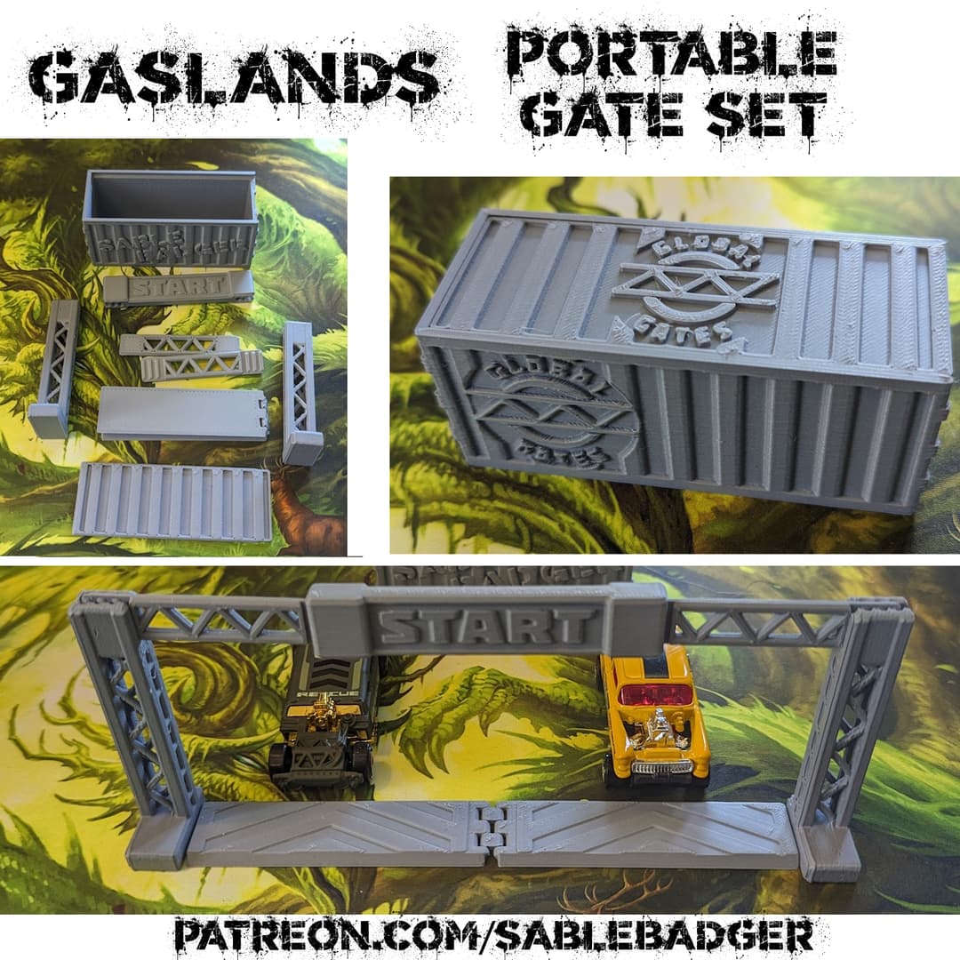 Gaslands - Portable Gate set with Shipping Container Terrain
