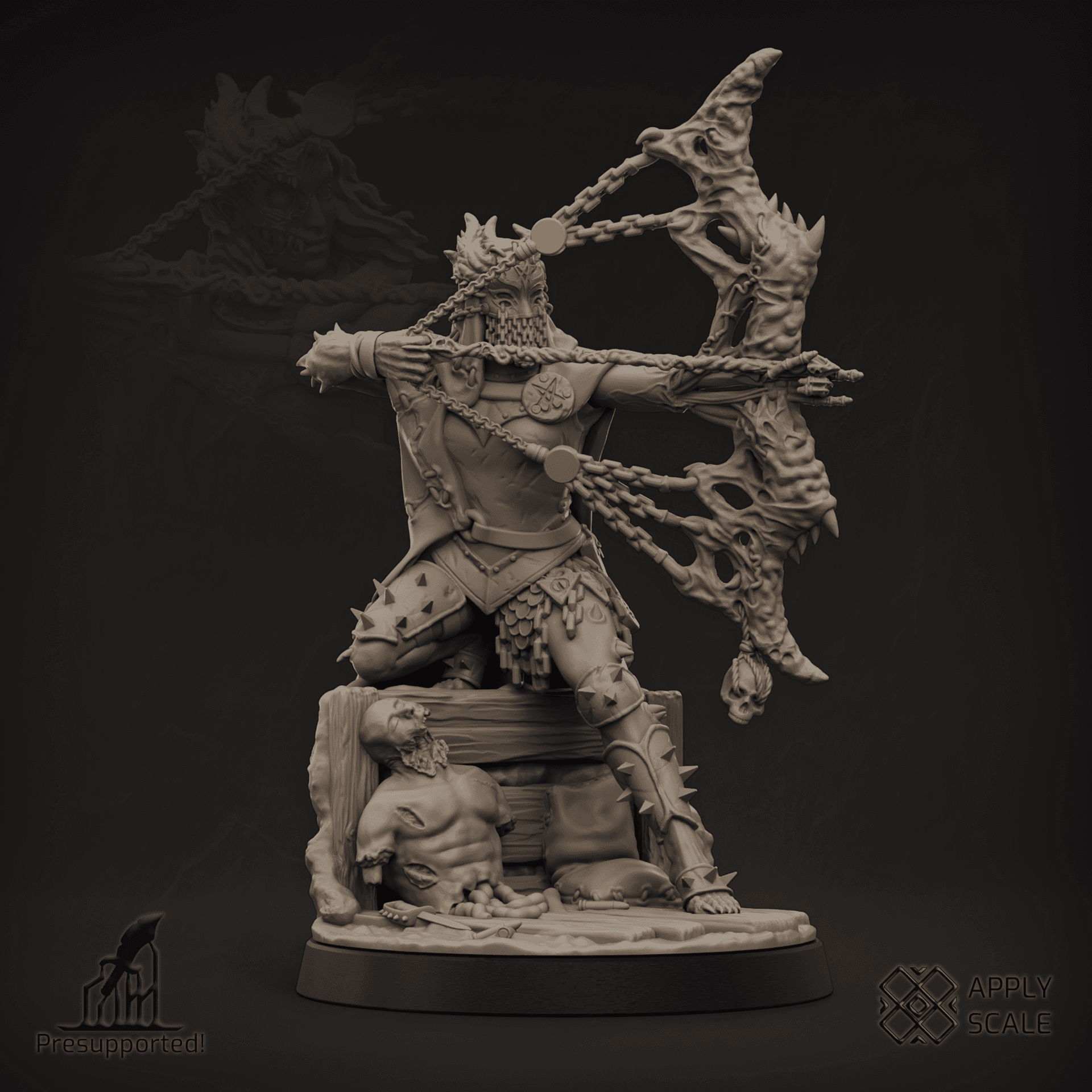 Abyssal Huntress Elite - (Grimdark Dark Fantasy Miniature 3D Print STL)