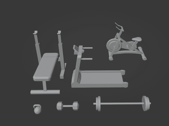 Modern Gym Equipment Set