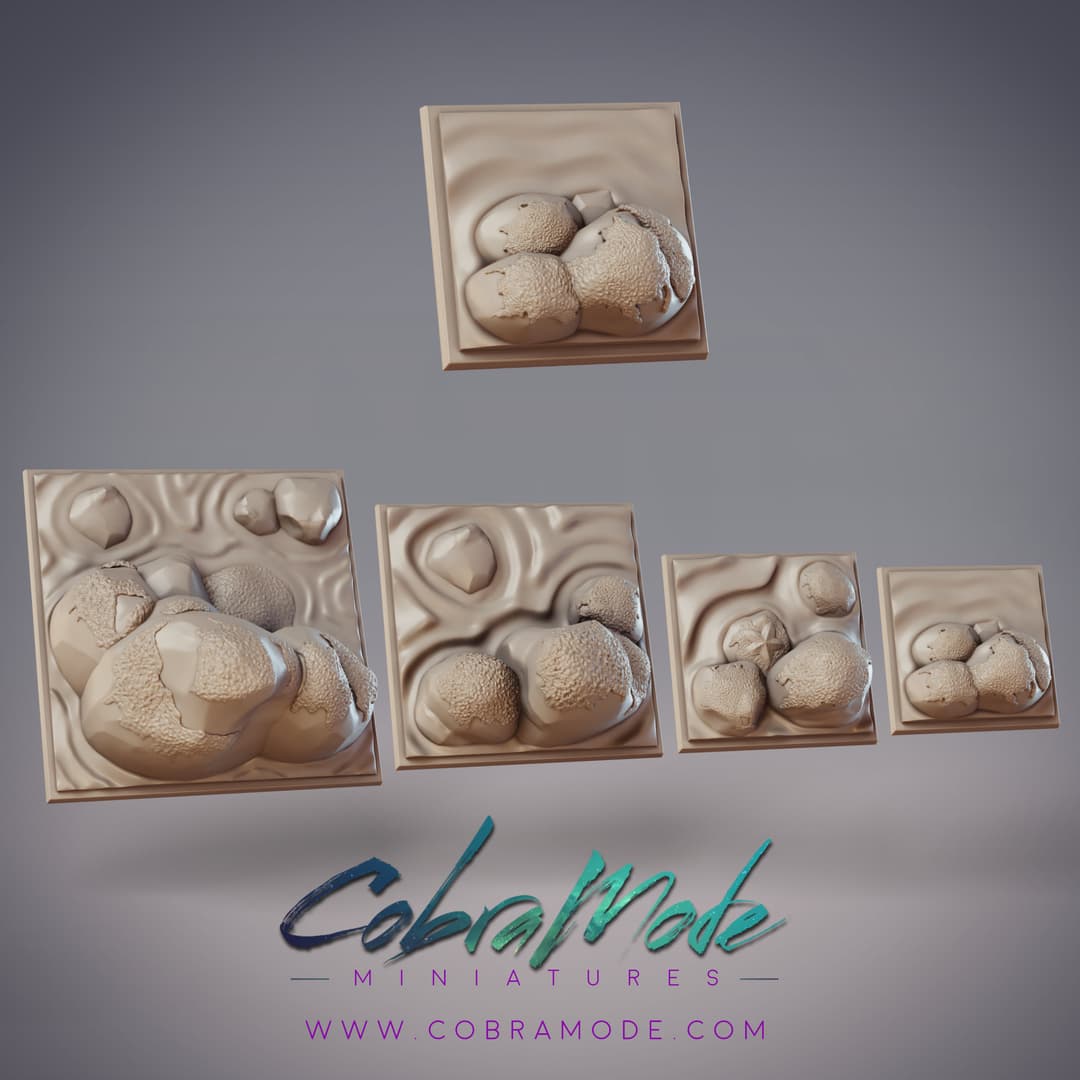 Ocean Rocks Square Base Pack 4pcs (Supportless)