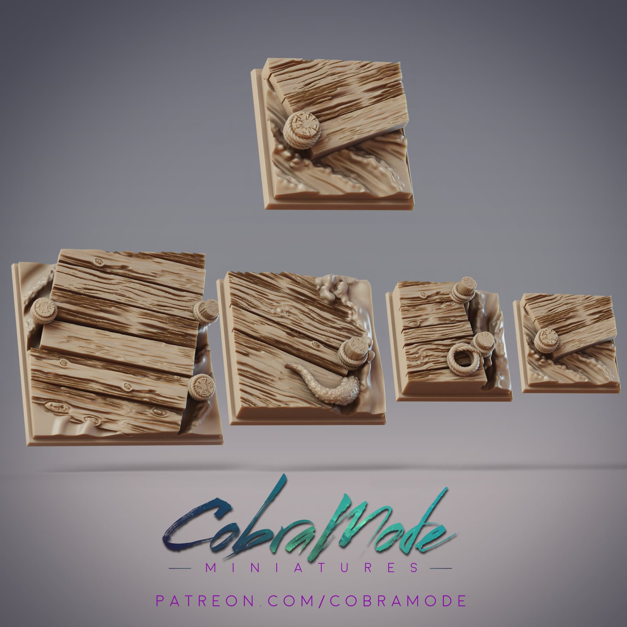 Wooden Pier Square Base Pack (4pcs)