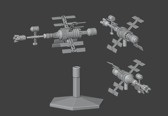 Space Combat Space Station and Flight Base STL | 3D Printable Sci-Fi Terrain and Miniatures for Tabletop Gaming