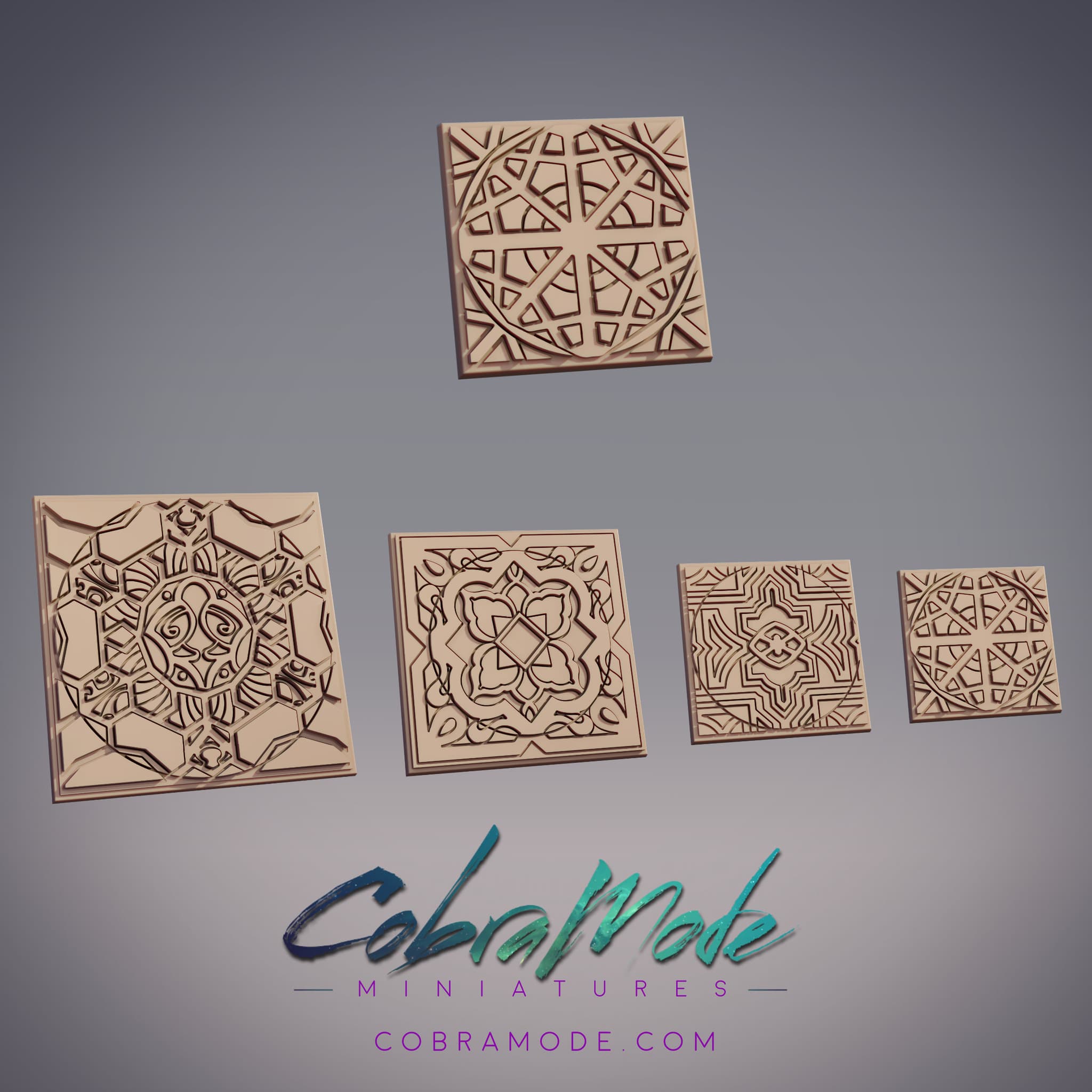 Ornate Emblem Square Base Pack (4pcs)