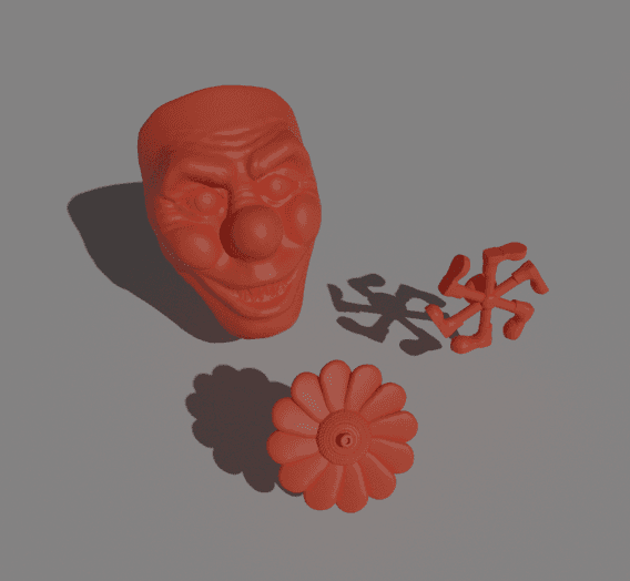 Gaslands 20mm (1:64) Scale Clown Accessory Set STL – Post-Apocalyptic Miniature Props for Tabletop Carnage