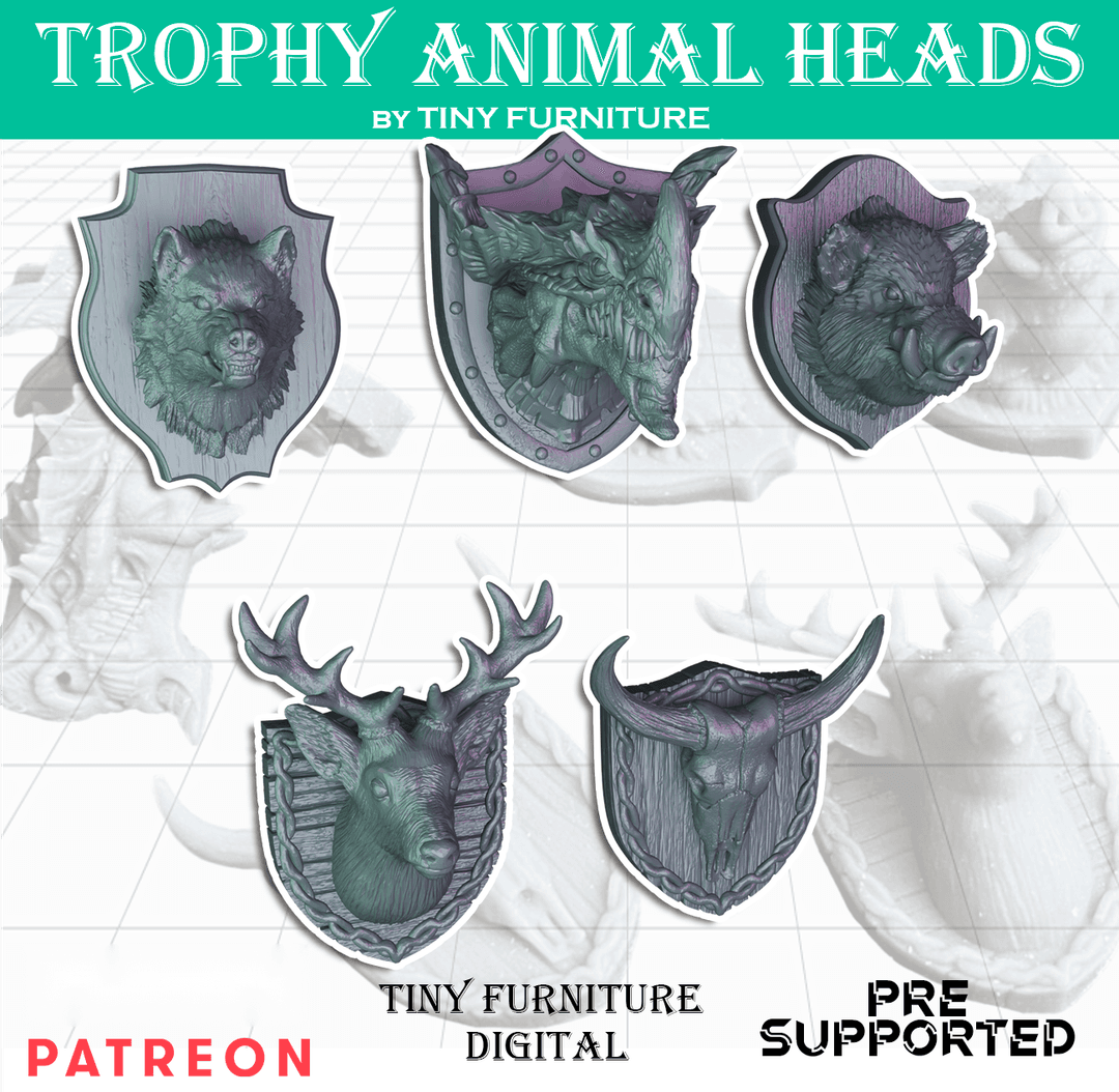 Trophy animal heads