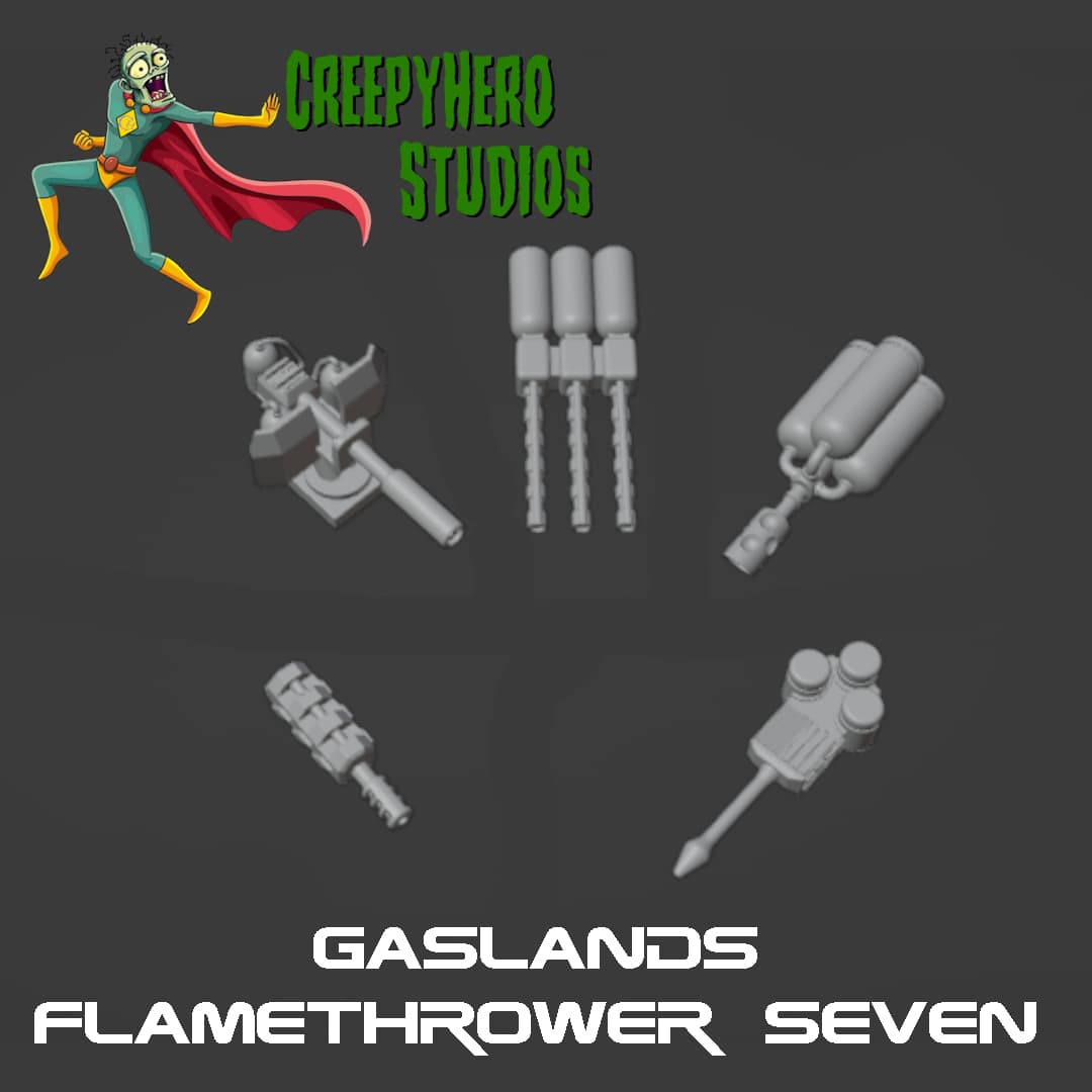 Gaslands Flamethrower Seven Set