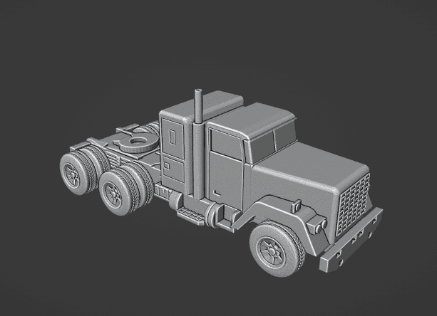 Modern Semi Tractor Trailer Cab