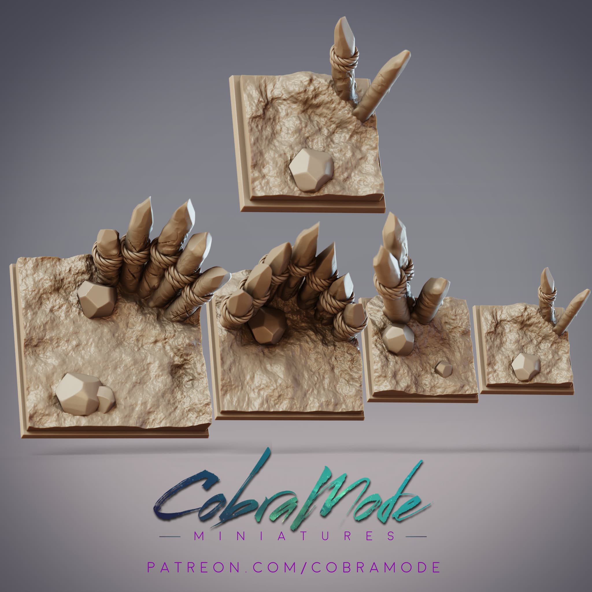 Palisade Wall Square Base Pack (4pcs)