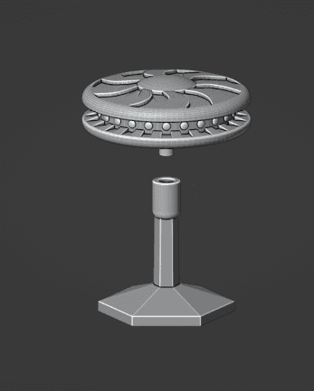 Destroyer Class Saucer Spaceship and Flight Stand