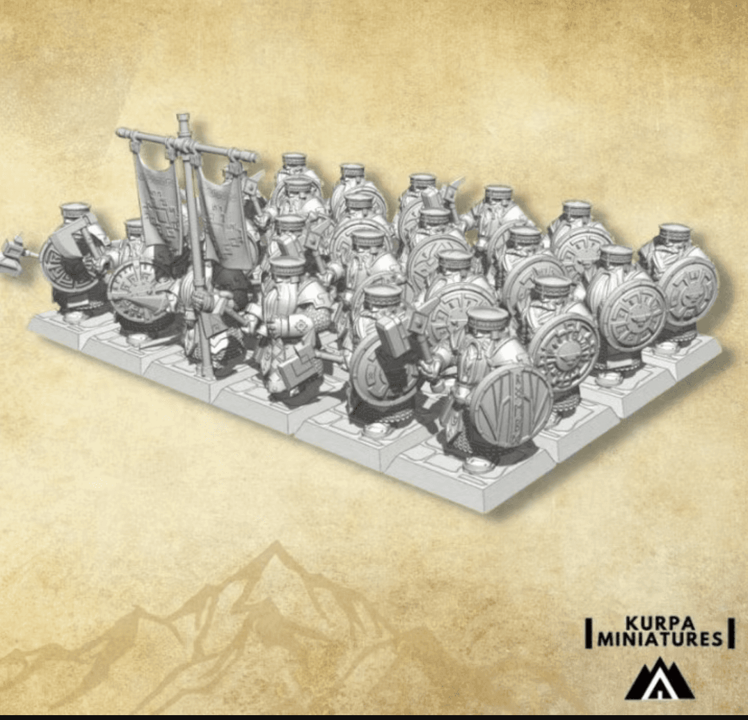 Dwarf Warriors Kit Round Shields