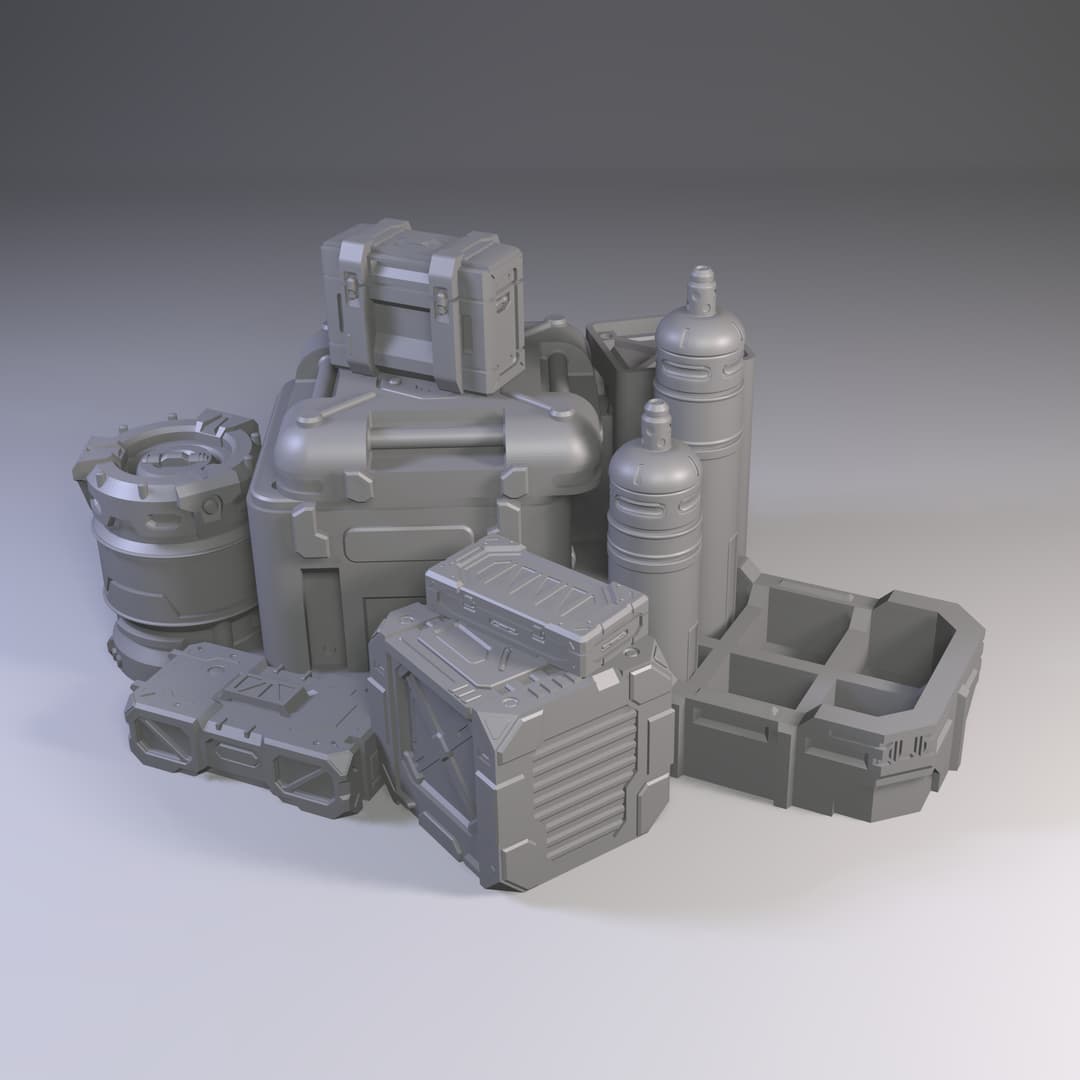 Space Hangar Barricades v.1