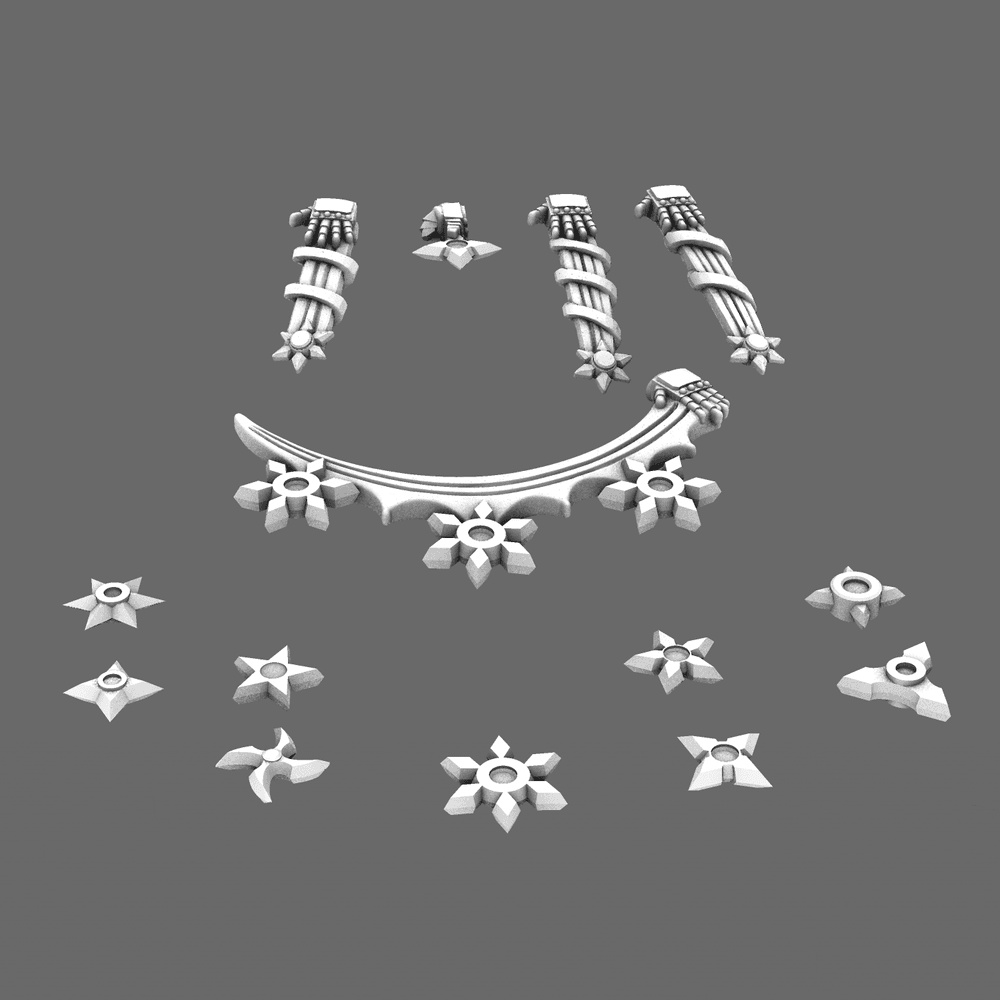 Cyber Samurai Shuriken Stars LEFT