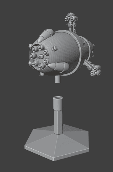 Space Combat Cruiser Class Trillian Spaceship and Flight Stand – Miniature Tabletop Gaming STL