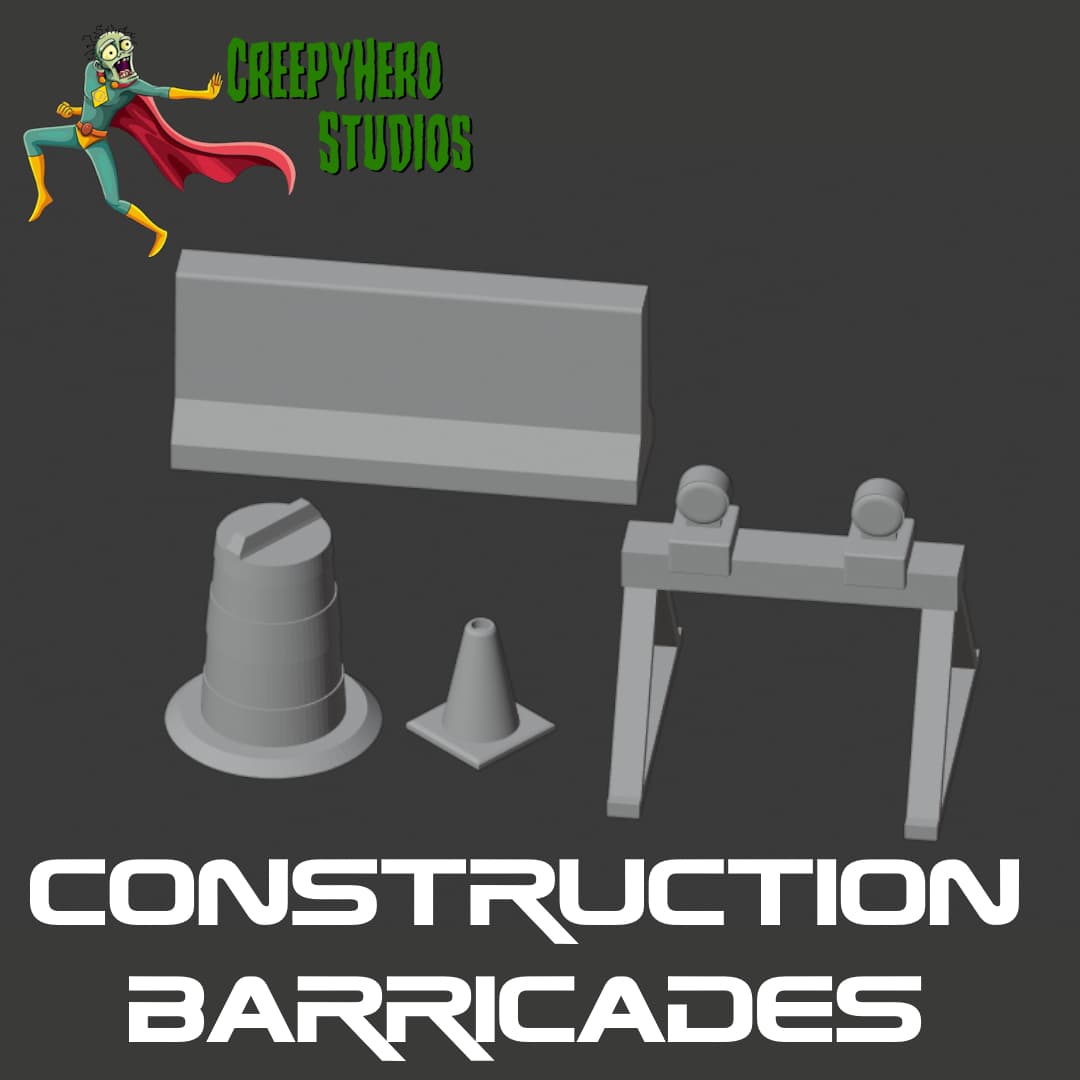 Modern Construction Barricades Set